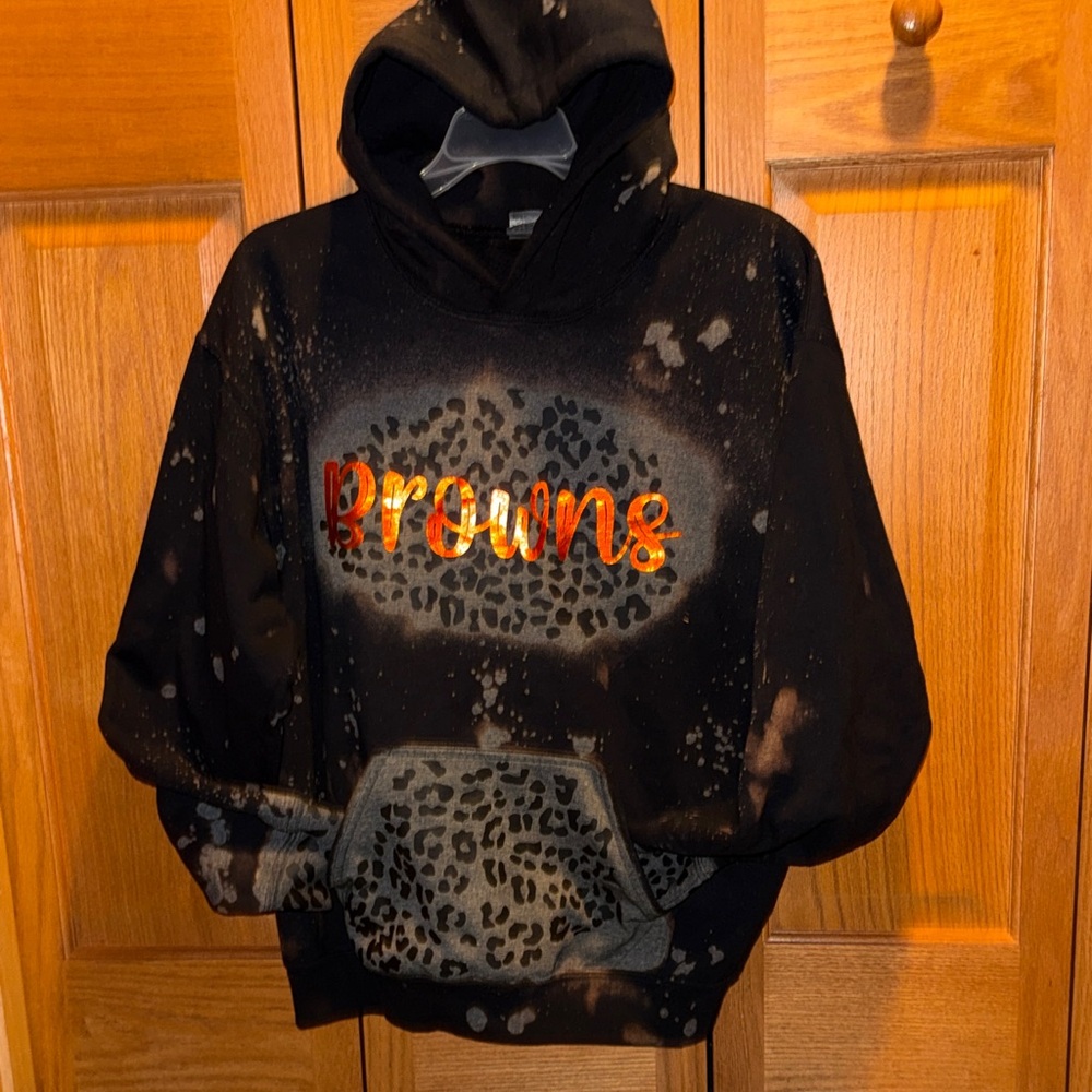 Bleached and printed Browns hoodie